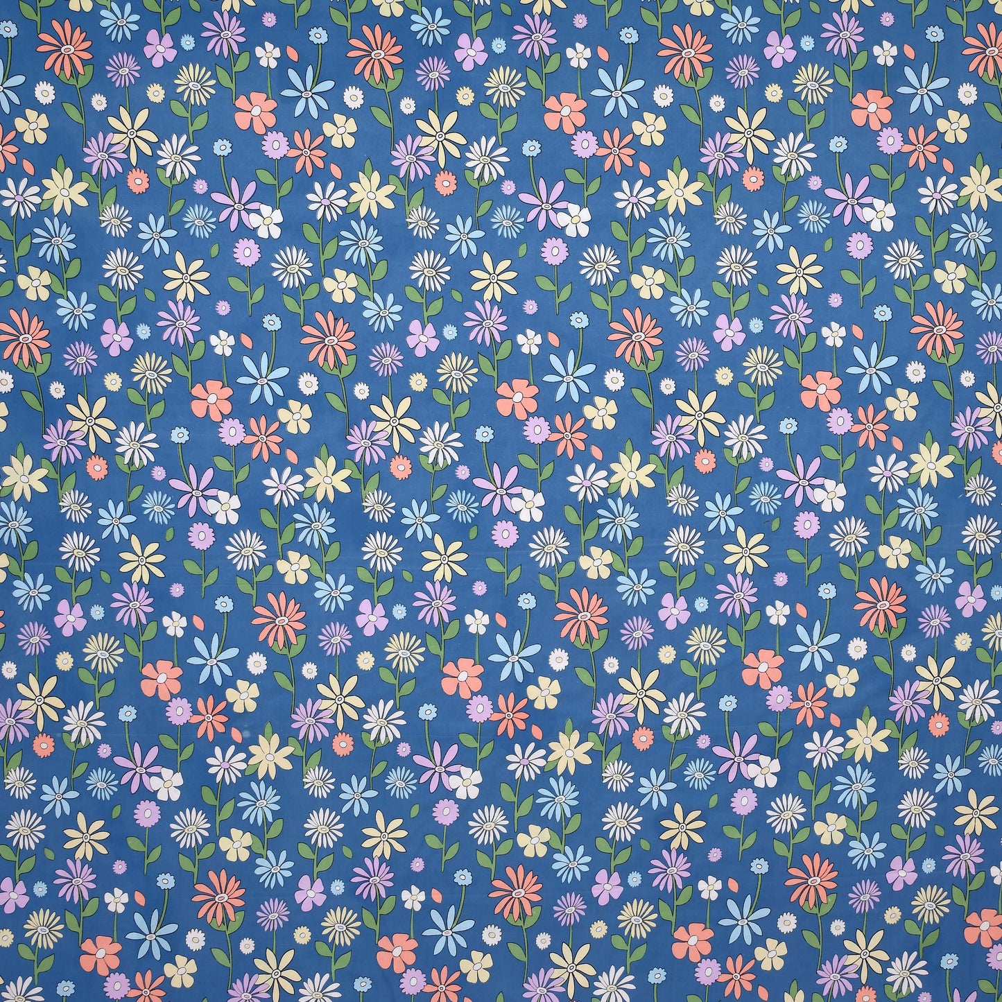 Printed Bedsheet- Double Bed -Blue Floral