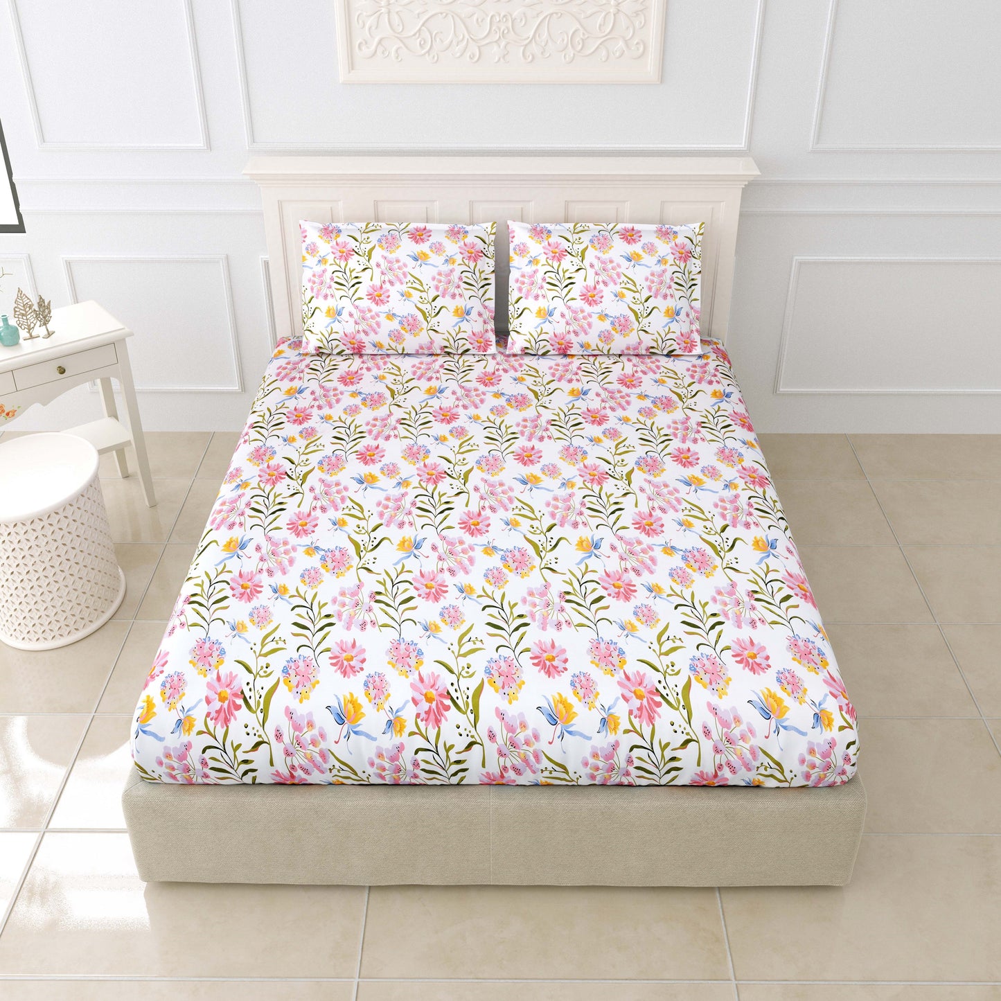 Printed Bedsheet- Double Bed -My Garden