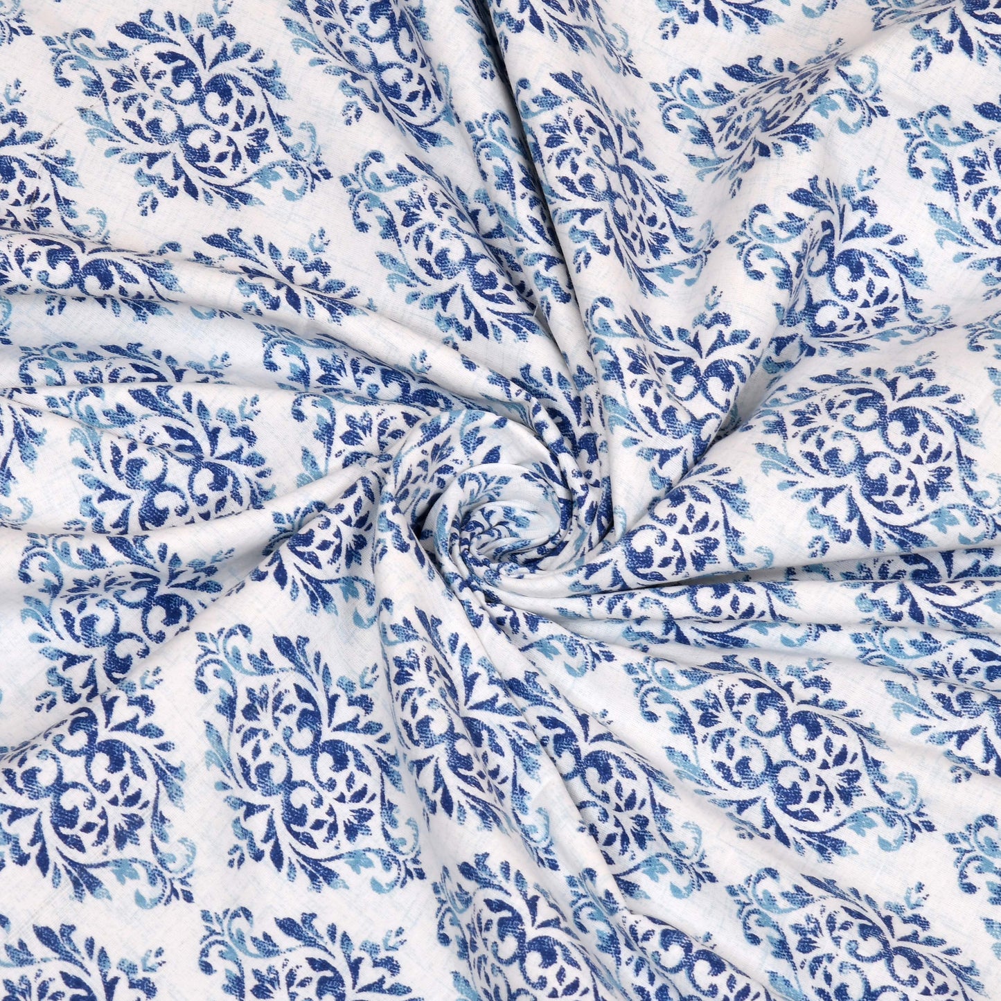 Dohar Cotton-Double Bed- Blue n Green Ethnic Buti