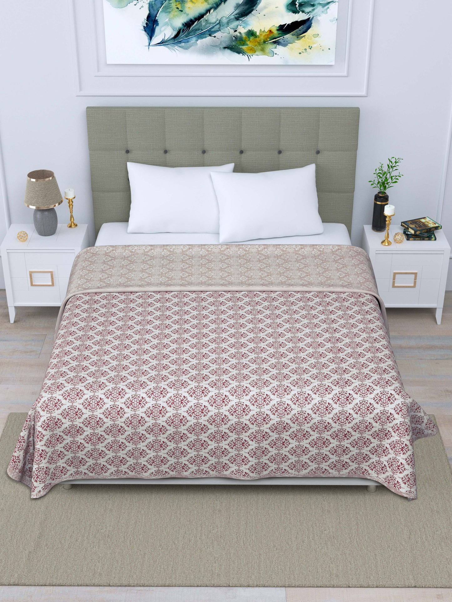 Dohar Cotton-Double Bed- Brown Ethnic Buti