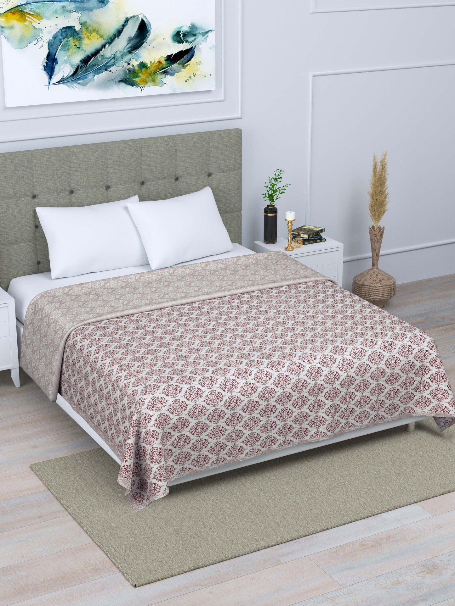 Dohar Cotton-Double Bed- Brown Ethnic Buti
