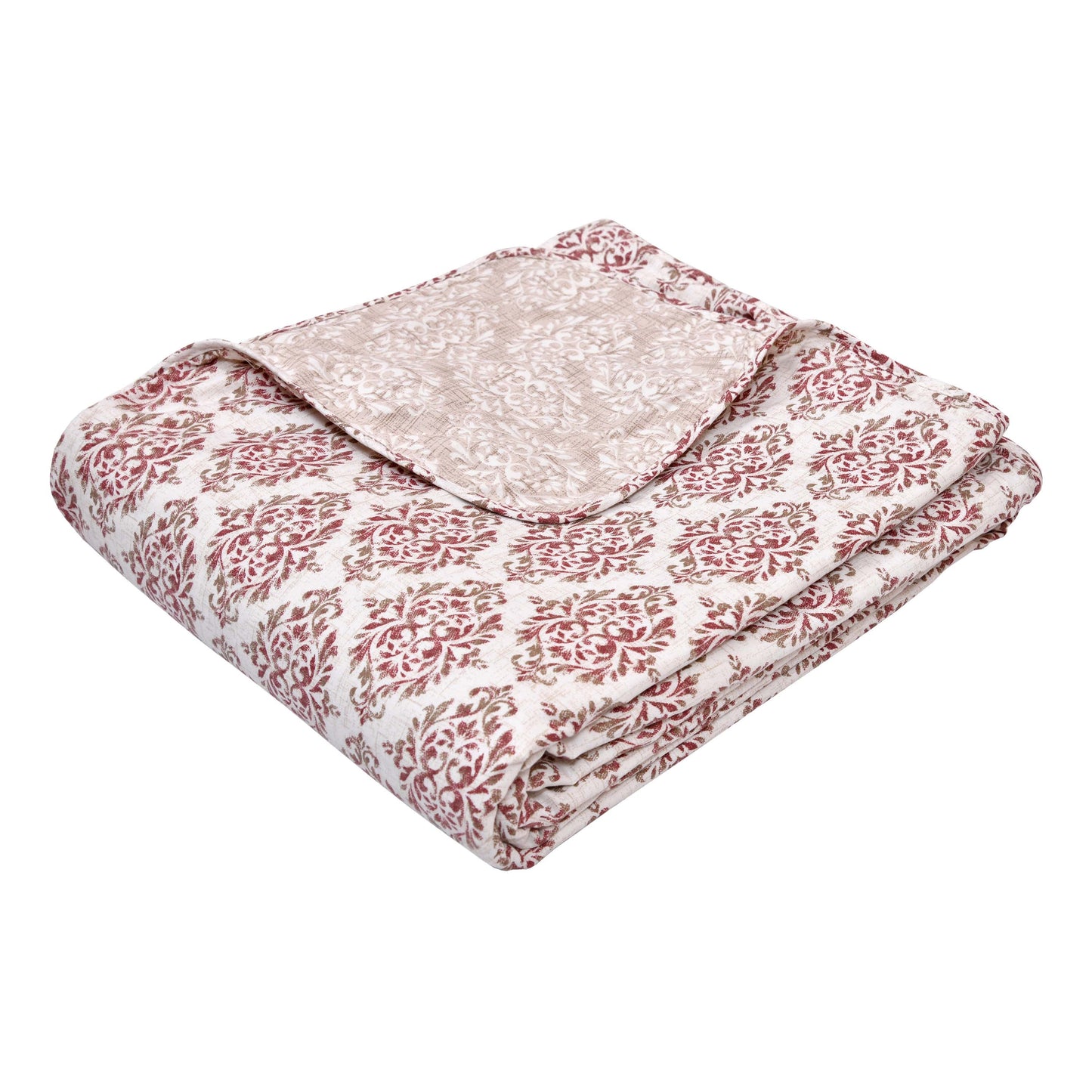 Dohar Cotton-Double Bed- Brown Ethnic Buti