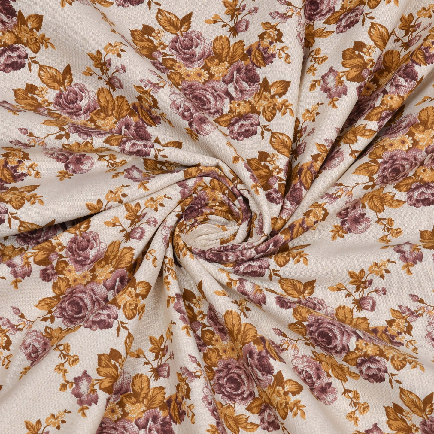 Dohar Cotton-Double Bed- Rose Bouquet Purple N Brown