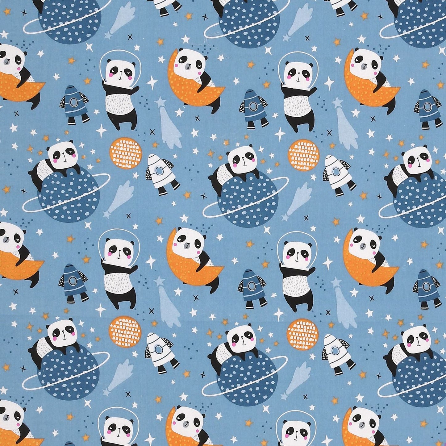Pure Cotton Printed Bedsheet- Double Bed -For Kids - Panda Universe