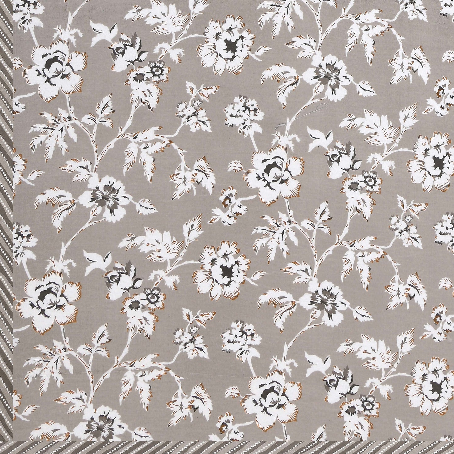 Dohar Cotton-Double Bed- Muddy Brown Flora
