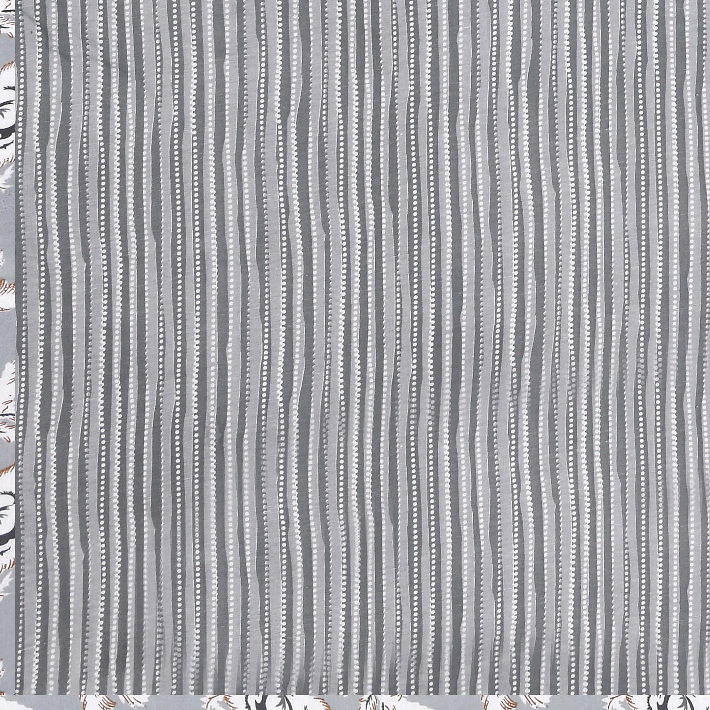 Dohar Cotton-Double Bed- Gray Flora