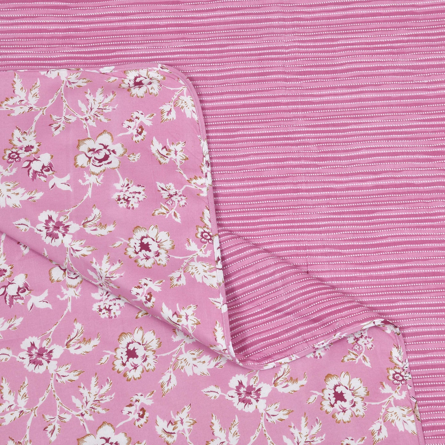 Dohar Cotton-Double Bed-Pink Flora