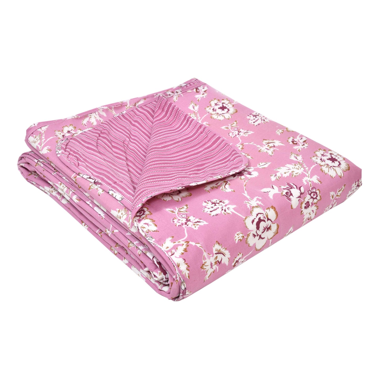 Dohar Cotton-Double Bed-Pink Flora