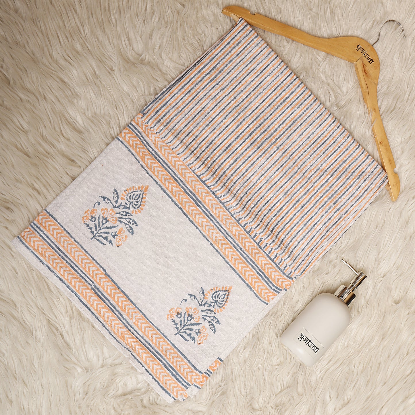 Bath Towel- Orange Stripes