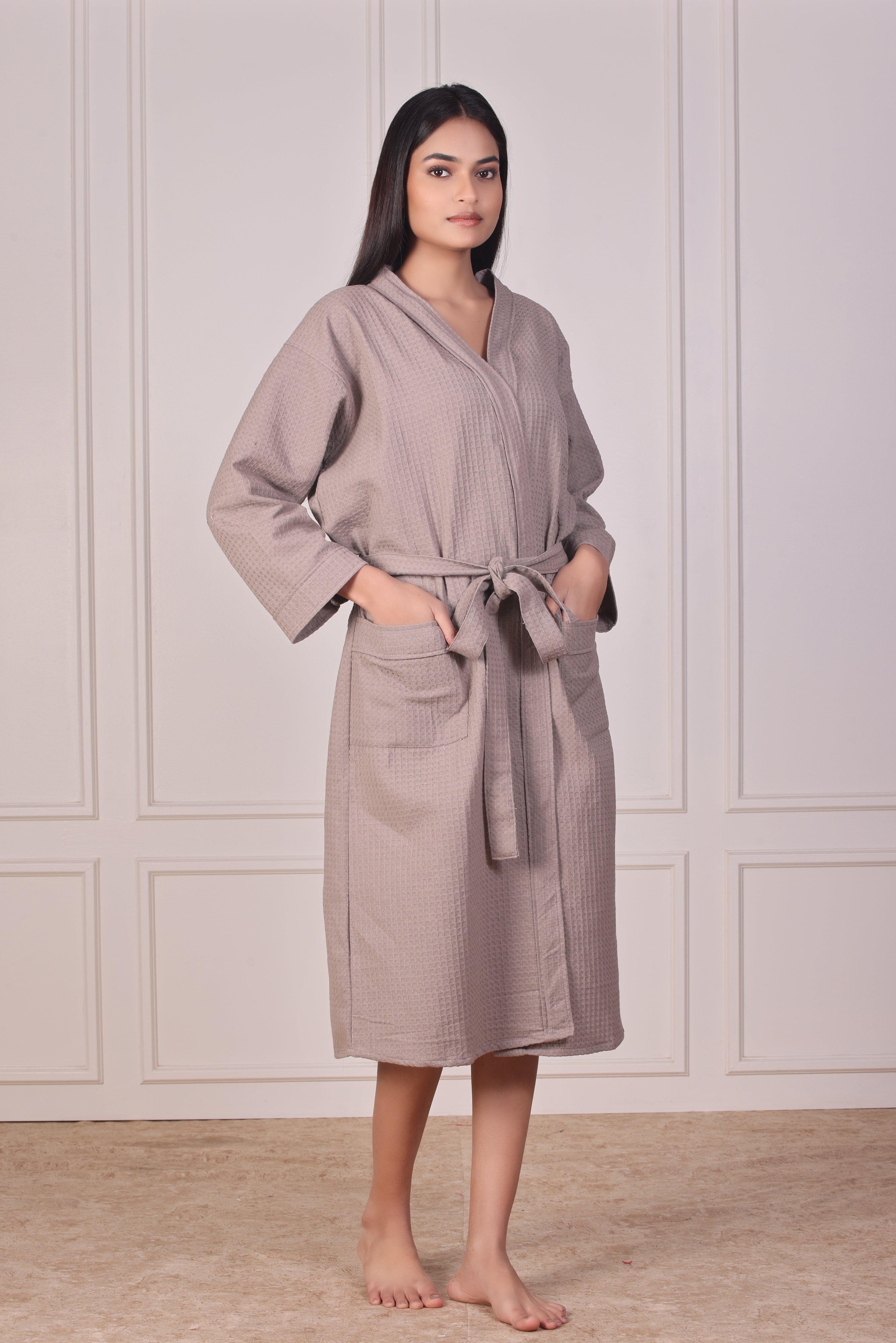 Misty Mocha Waffle Cotton Bathrobe