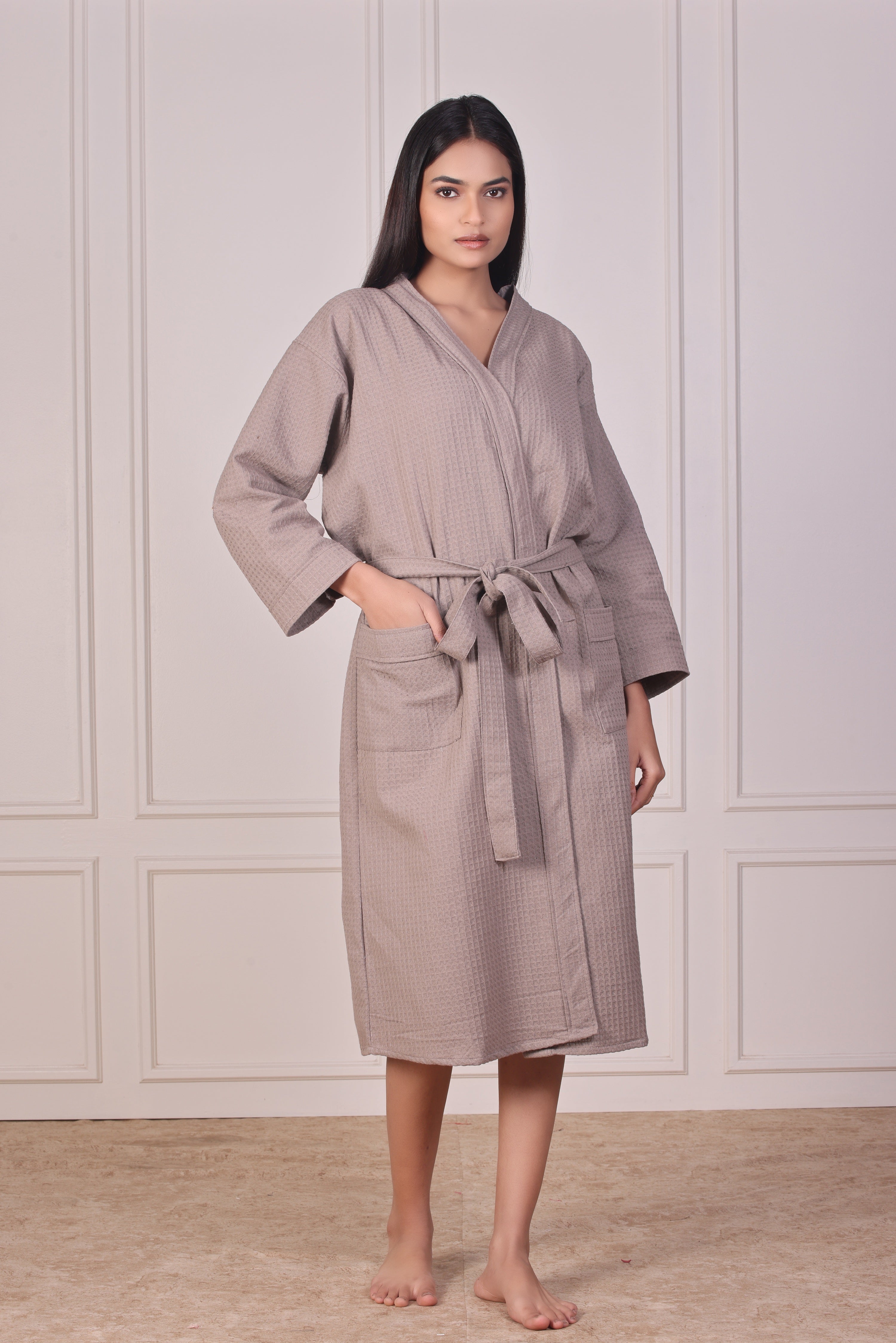 Misty Mocha Waffle Cotton Bathrobe