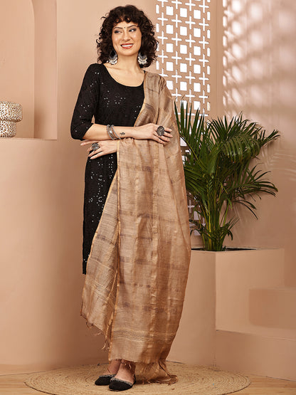 Dupatta- Muga- Chikoo Self