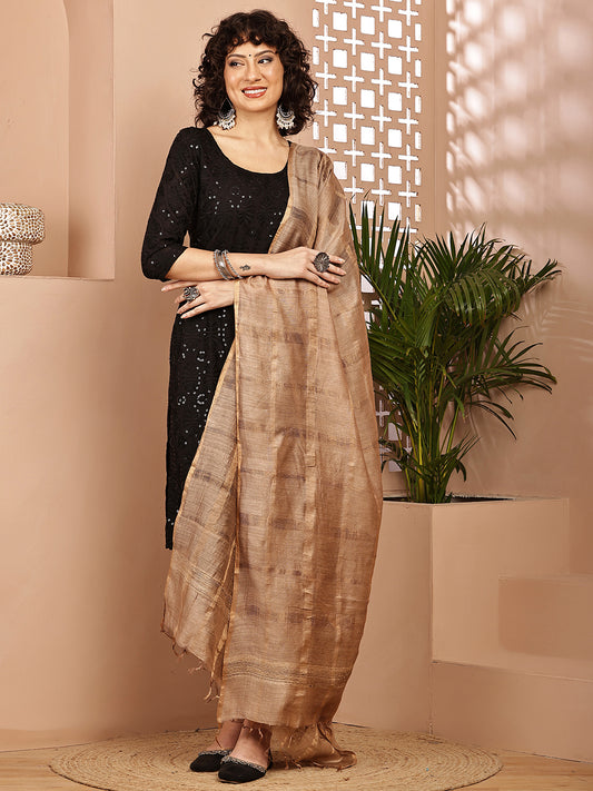 Dupatta- Muga- Chikoo Self