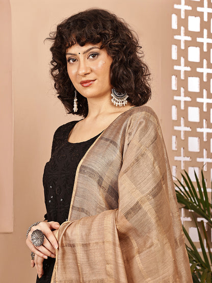 Dupatta- Muga- Chikoo Self