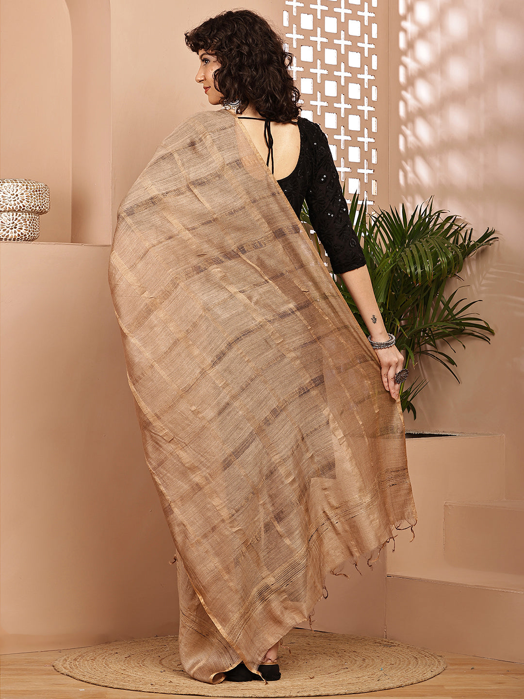 Dupatta- Muga- Chikoo Self