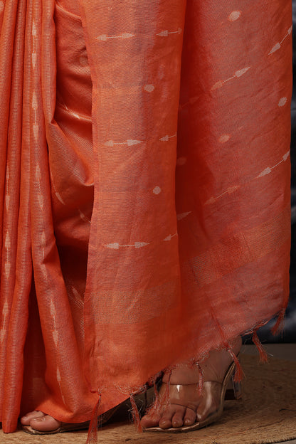 Handloom Saree- Kesariya Grace
