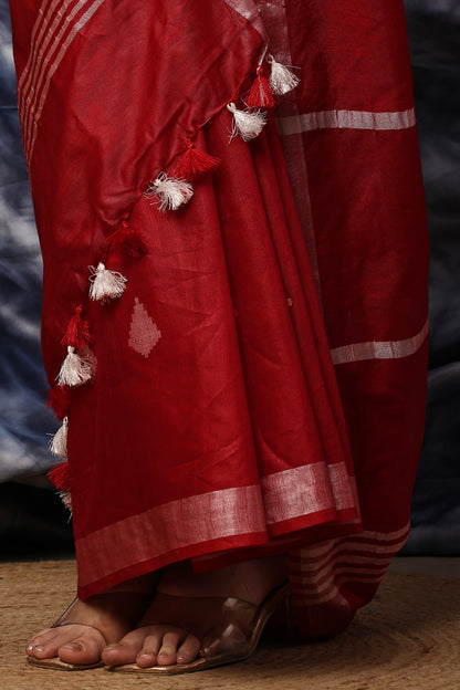 Handloom Saree- Reddish Maroon Muse