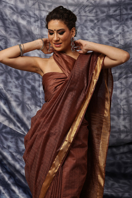 Handloom Saree- Bronze Whisper