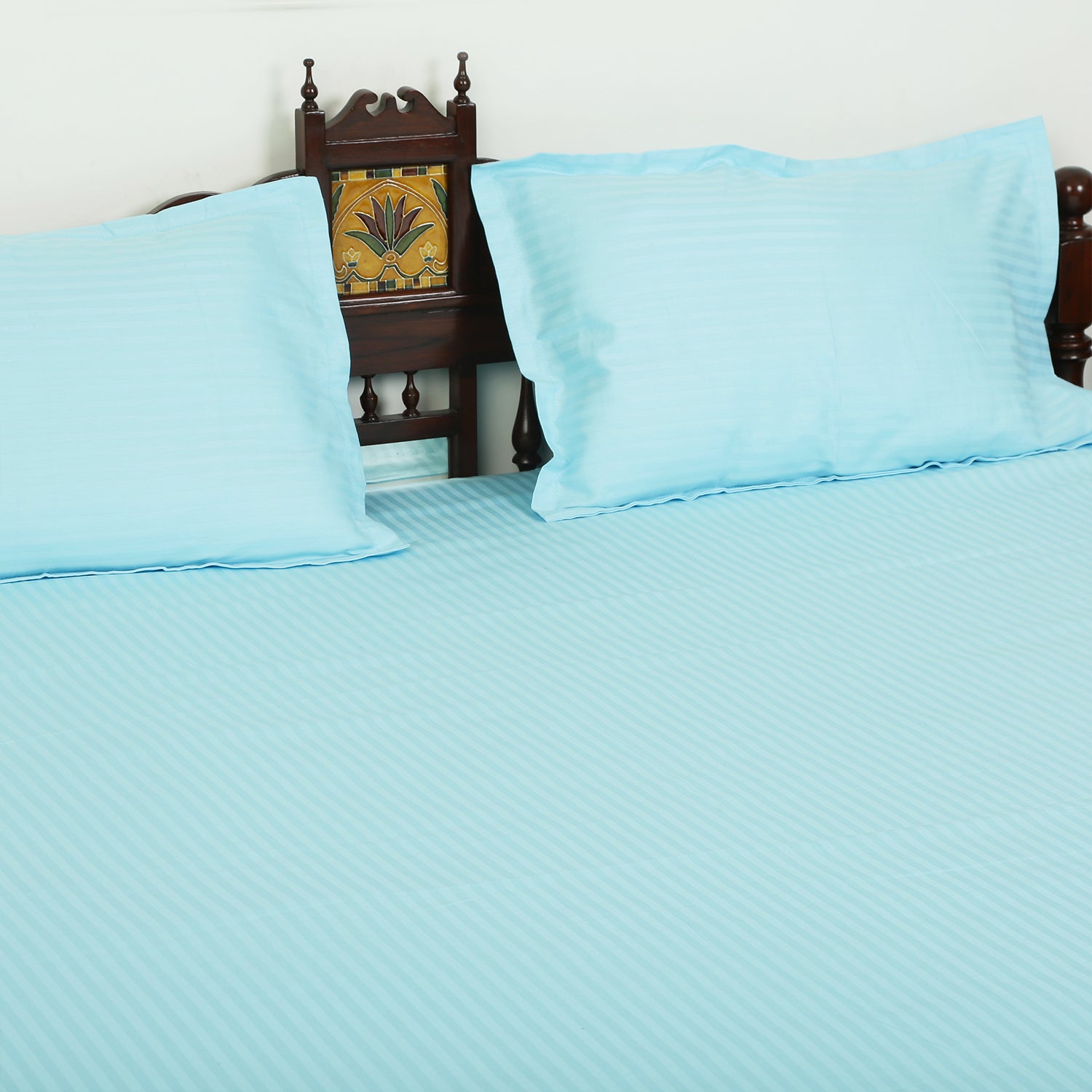 Pure Cotton Bedsheet - Double Bed - Sky Blue