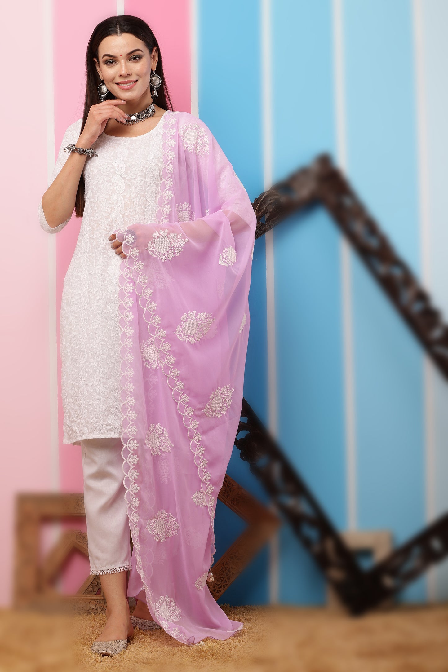 Georgette Dupatta- Lilac