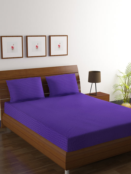 Cotton Bedsheet - Double Bed - Purple