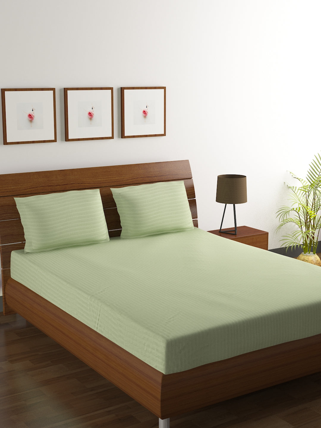 Cotton Bedsheet - Double Bed - Sage Green