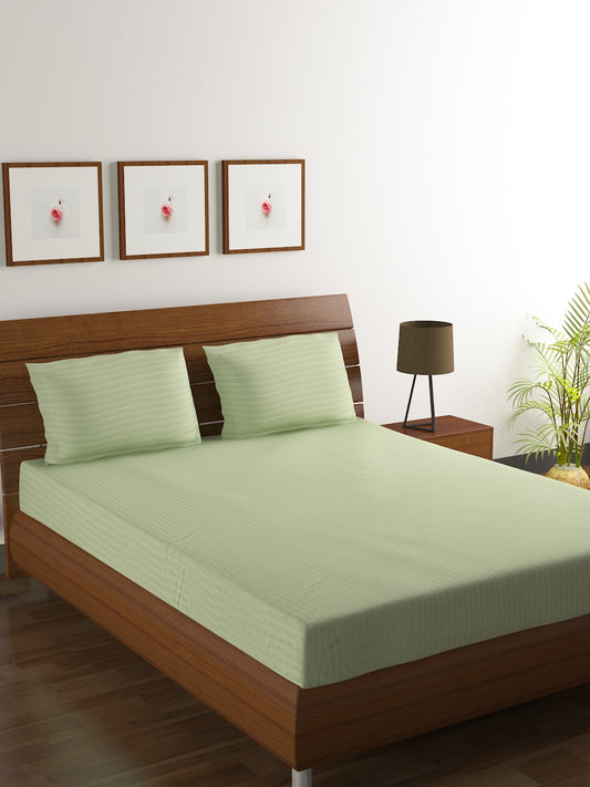 Cotton Bedsheet - Double Bed - Sage Green