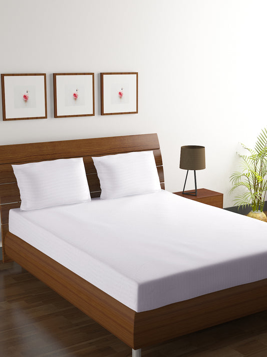 Cotton Bedsheet - Double Bed - White