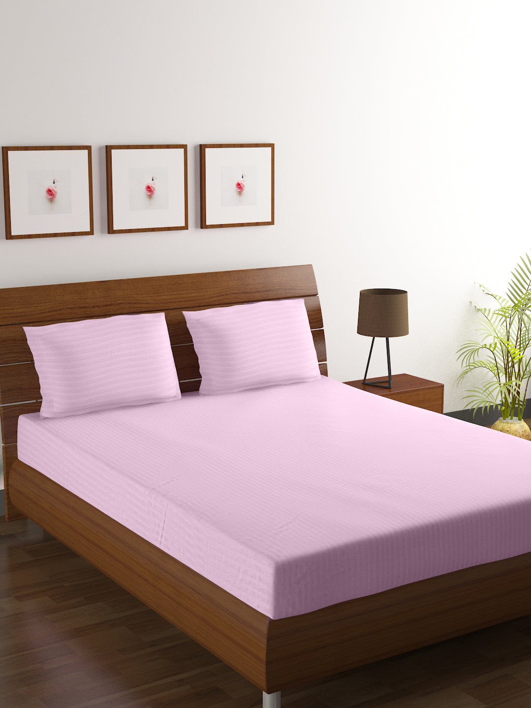 Cotton Bedsheet - Double Bed - Baby Pink