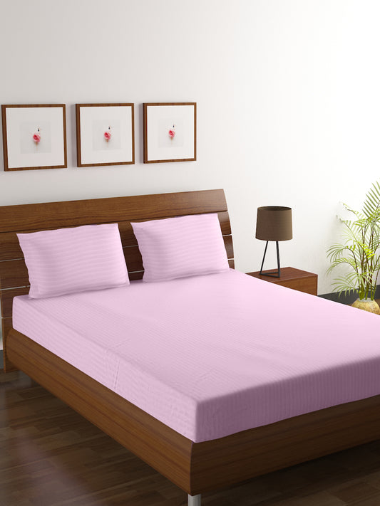 Cotton Bedsheet - Double Bed - Baby Pink
