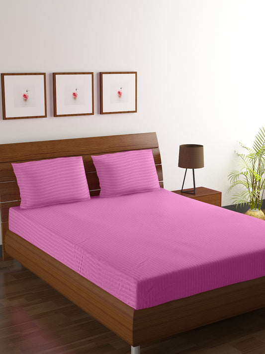 Cotton Bedsheet - Double Bed - Dark Pink