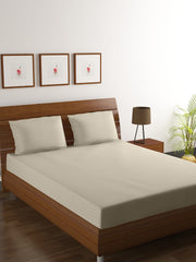 Cotton Bedsheet - Double Bed - Beige