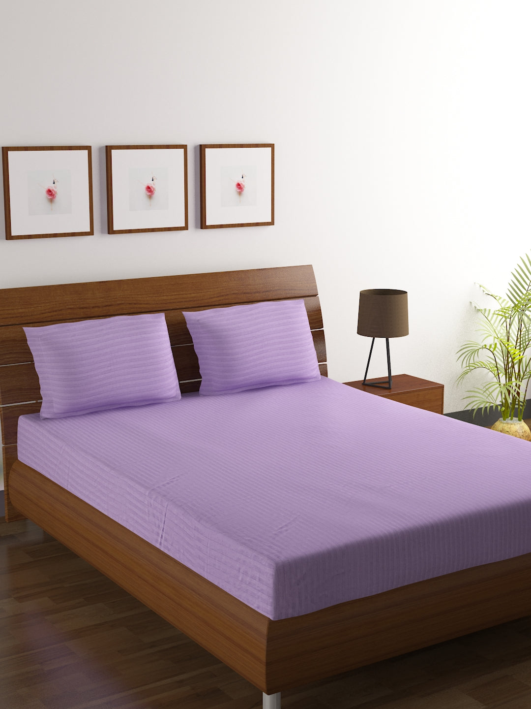 Cotton Bedsheet - Double Bed - Lavender/Mauve