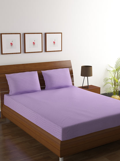 Cotton Bedsheet - Double Bed - Lavender/Mauve