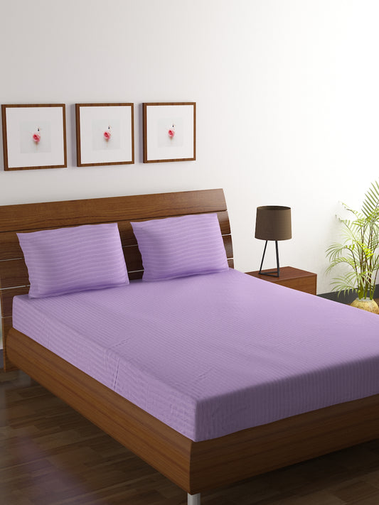 Cotton Bedsheet - Double Bed - Lavender/Mauve
