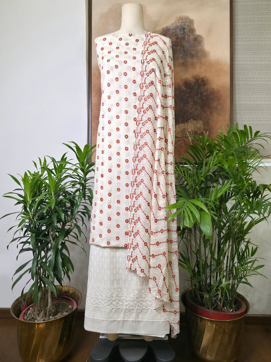 Cotton Embroidered Unstitched Suit- Gulnaar Pink