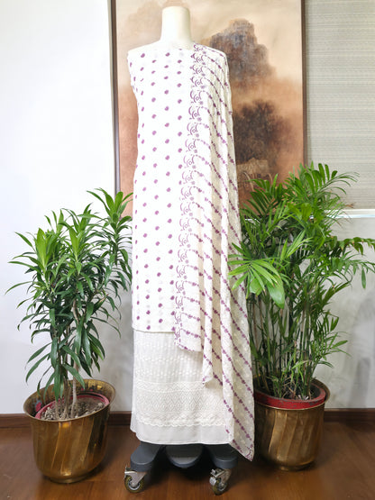 Cotton Embroidered Unstitched Suit- Gulnaar Purple