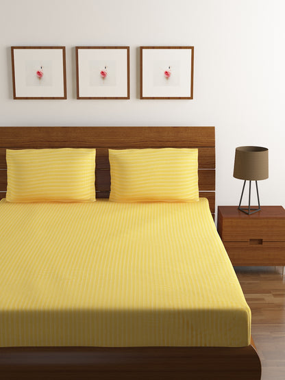 Cotton Bedsheet - Double Bed - Yellow