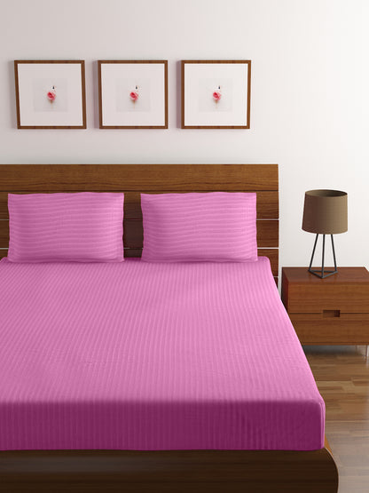 Cotton Bedsheet - Double Bed - Dark Pink