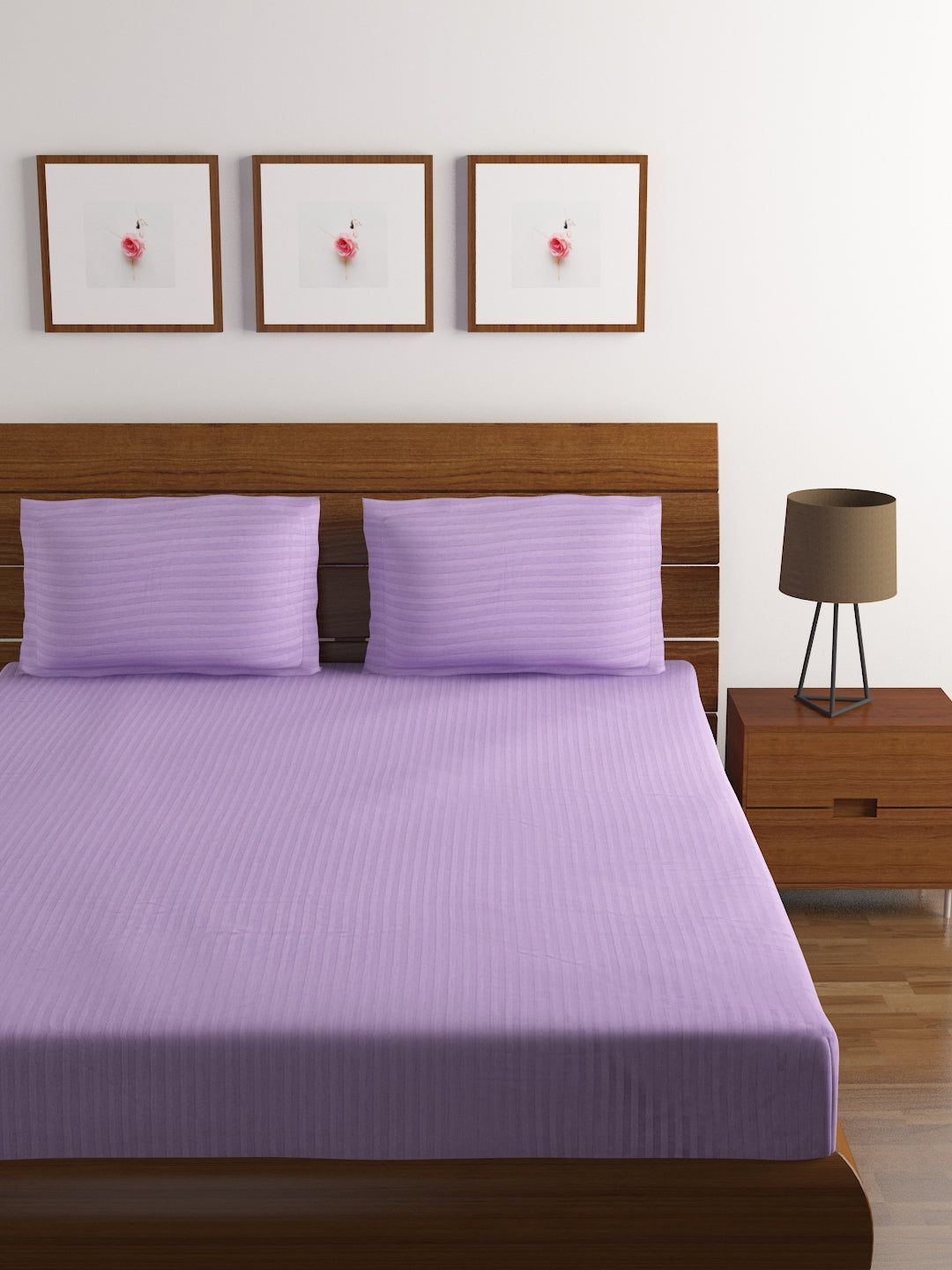 Cotton Bedsheet - Double Bed - Lavender/Mauve