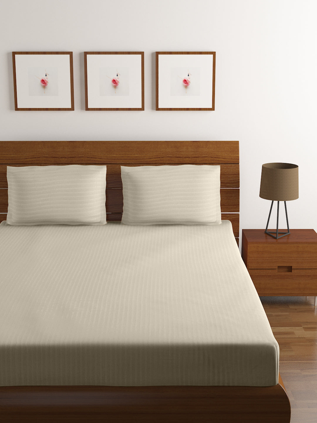 Cotton Bedsheet - Double Bed - Beige