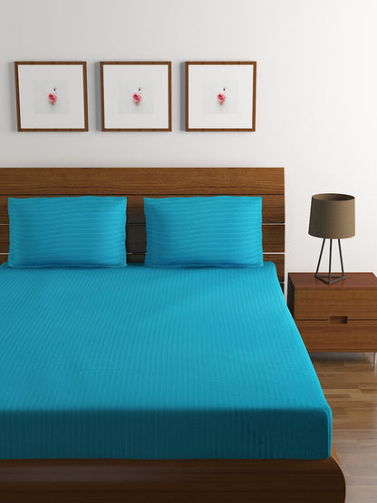 Cotton Bedsheet - Double Bed - Aqua Blue