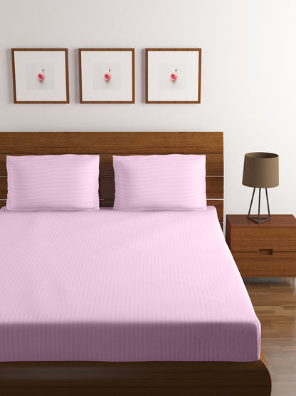 Cotton Bedsheet - Double Bed - Baby Pink