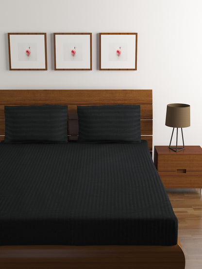 Cotton Bedsheet - Double Bed -Solid Black
