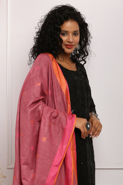 Dupatta-Cotton Slub-Onion Pink