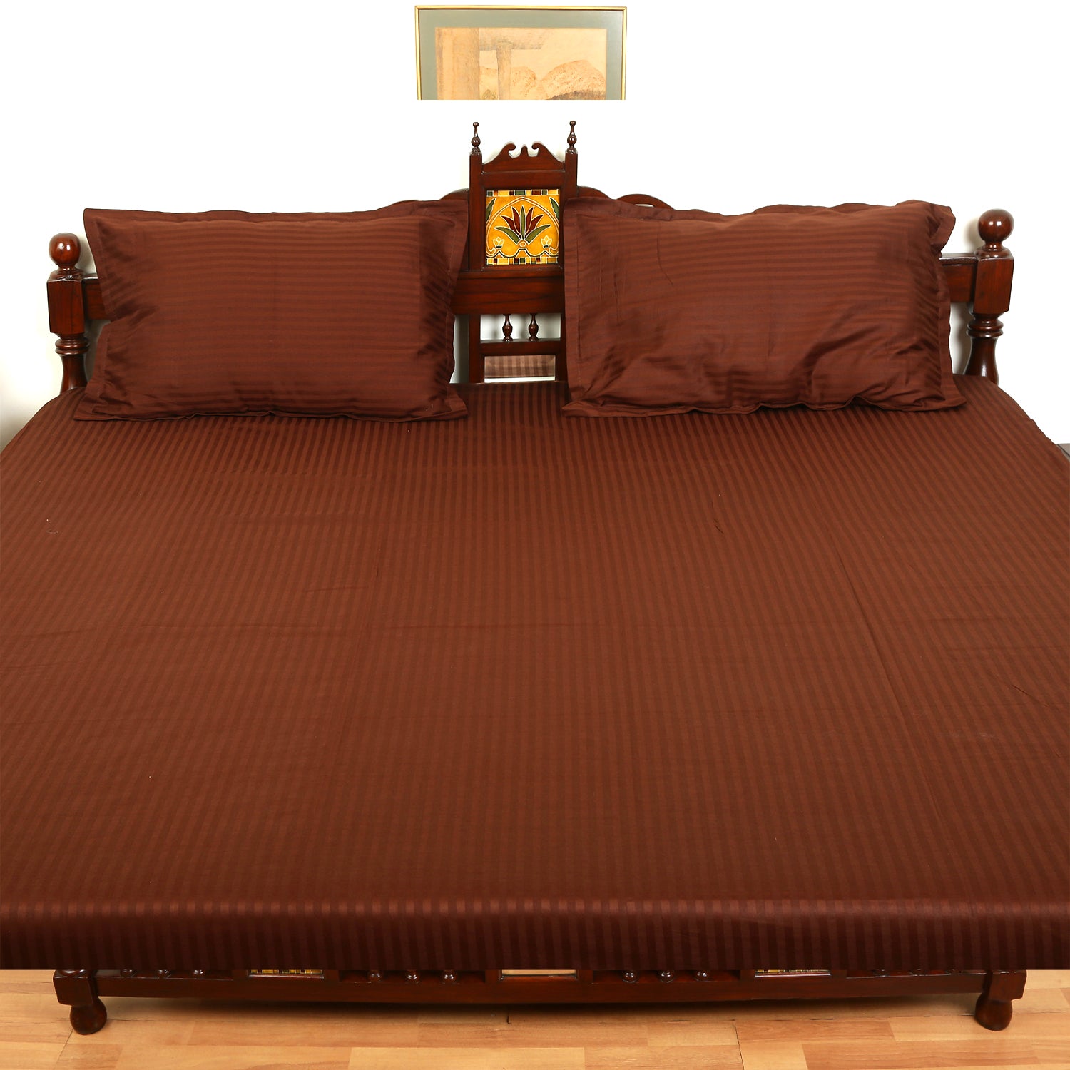 Cotton Bedsheet - Double Bed - Dark Brown