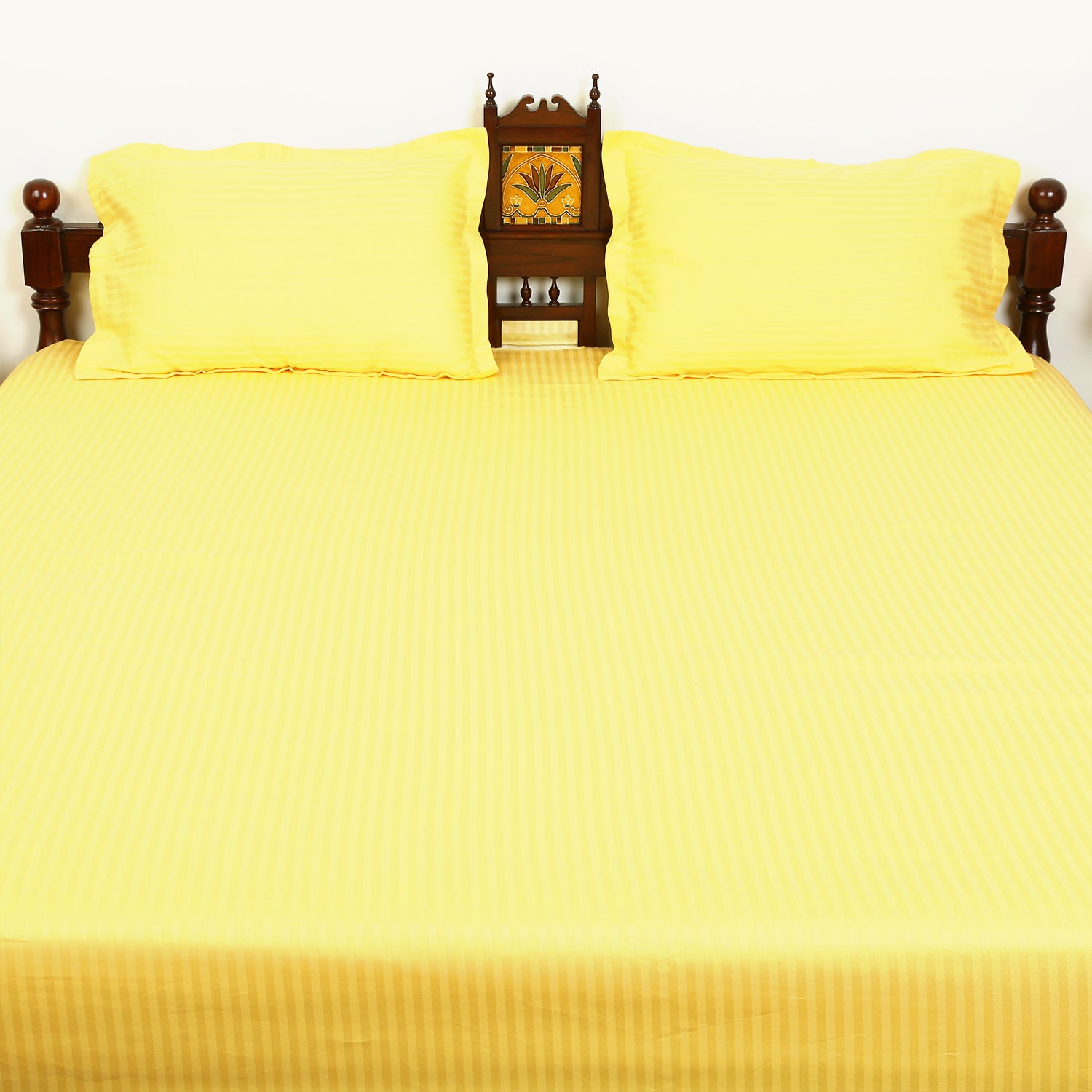 Cotton Bedsheet - Double Bed - Yellow