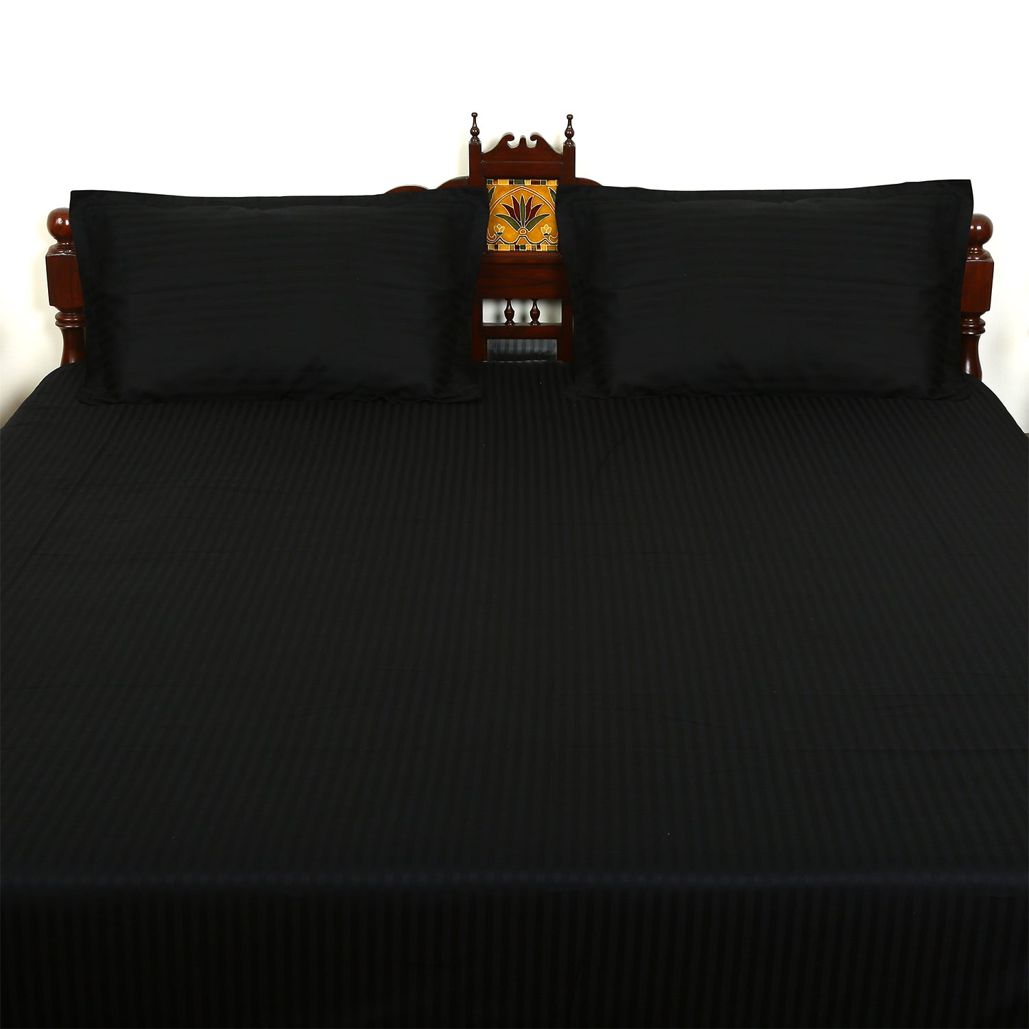 Pure Cotton Bedsheet - Double Bed -Solid Black