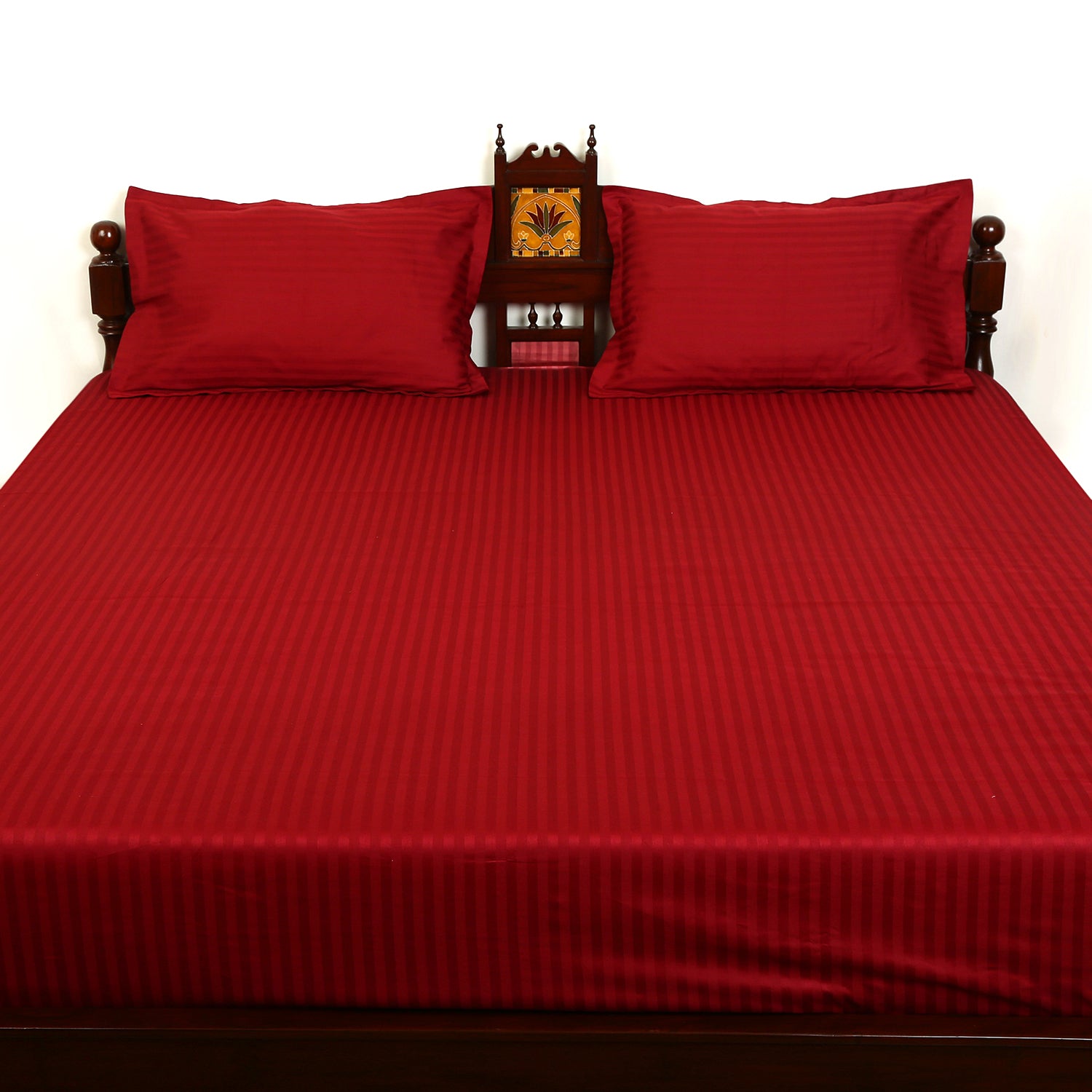 Pure Cotton Bedsheet - Double Bed - Cherry Red