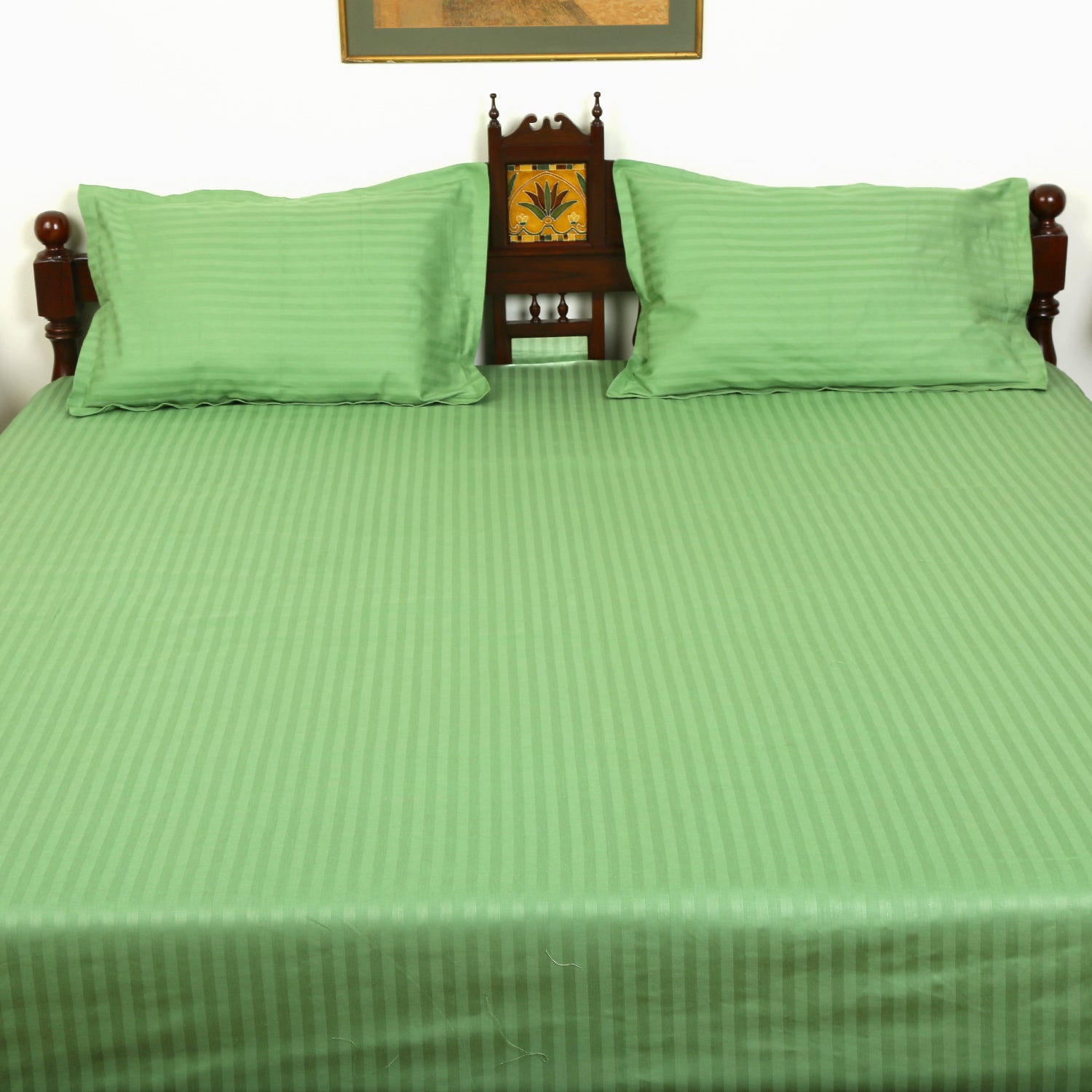 Pure Cotton Bedsheet - Double Bed - Pista Green